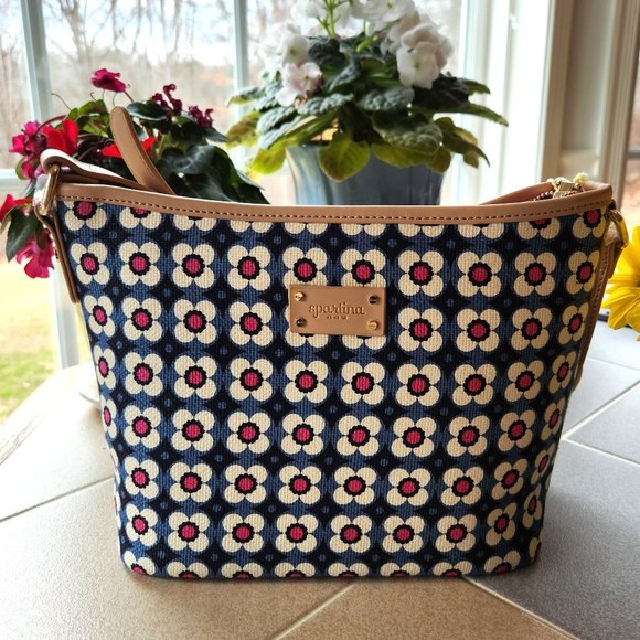 New Spartina 449 Leather/Linen purse - Picture 2 of 8